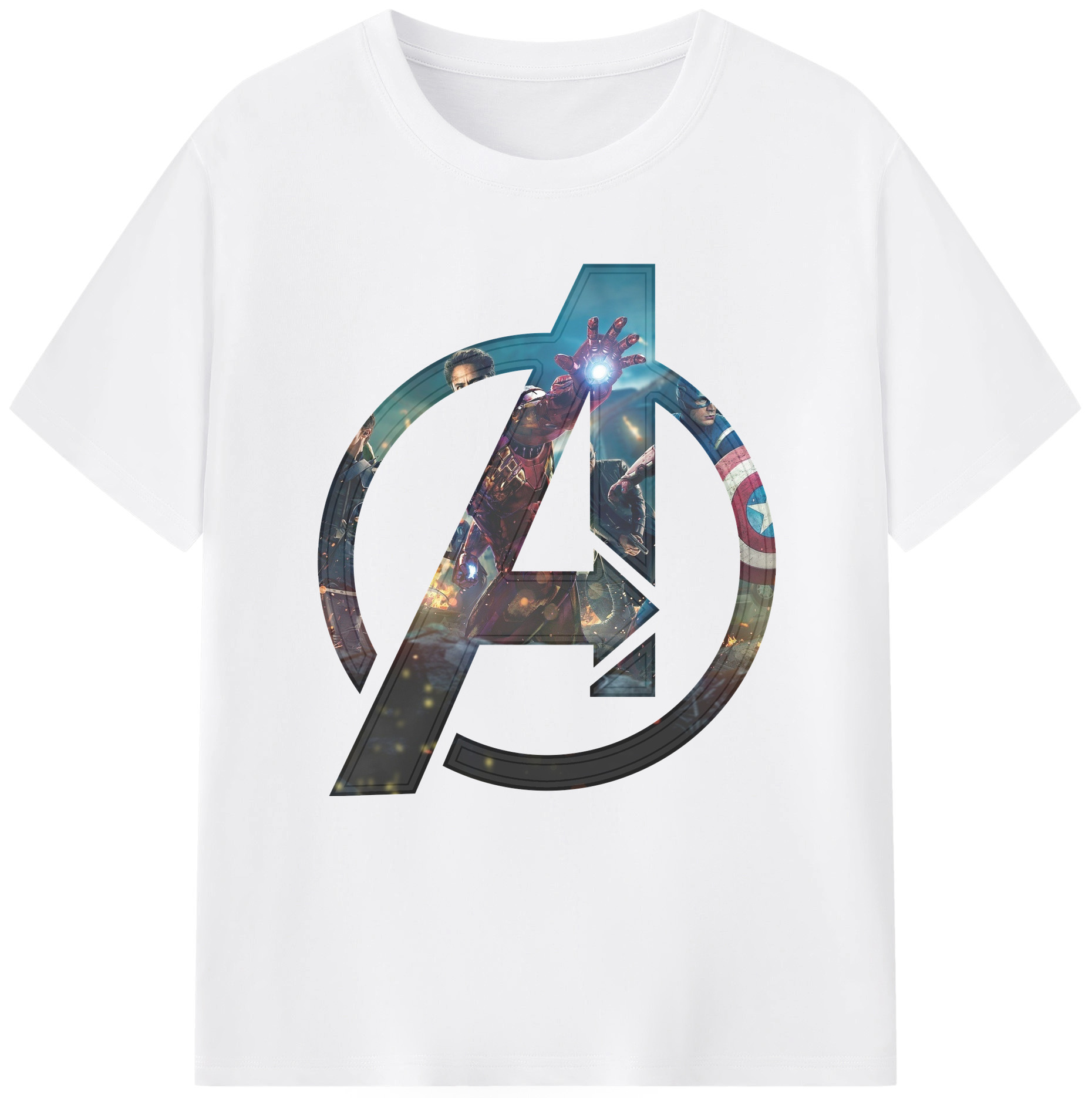 （画像用） アベンジャーズ The Avengers 綿100％半袖Tシャツ（フロントプリント）