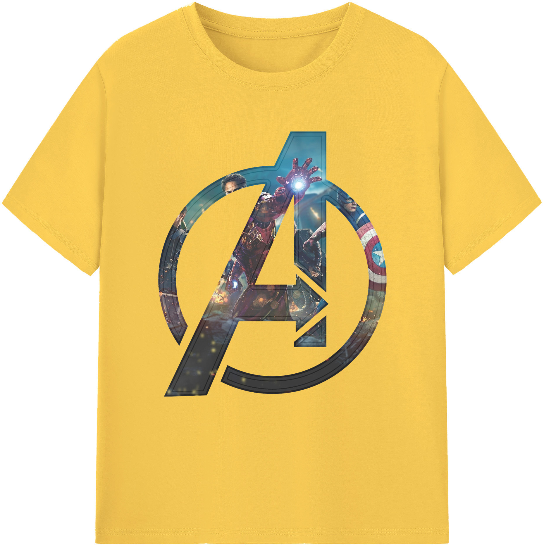 （画像用） アベンジャーズ The Avengers 綿100％半袖Tシャツ（フロントプリント）