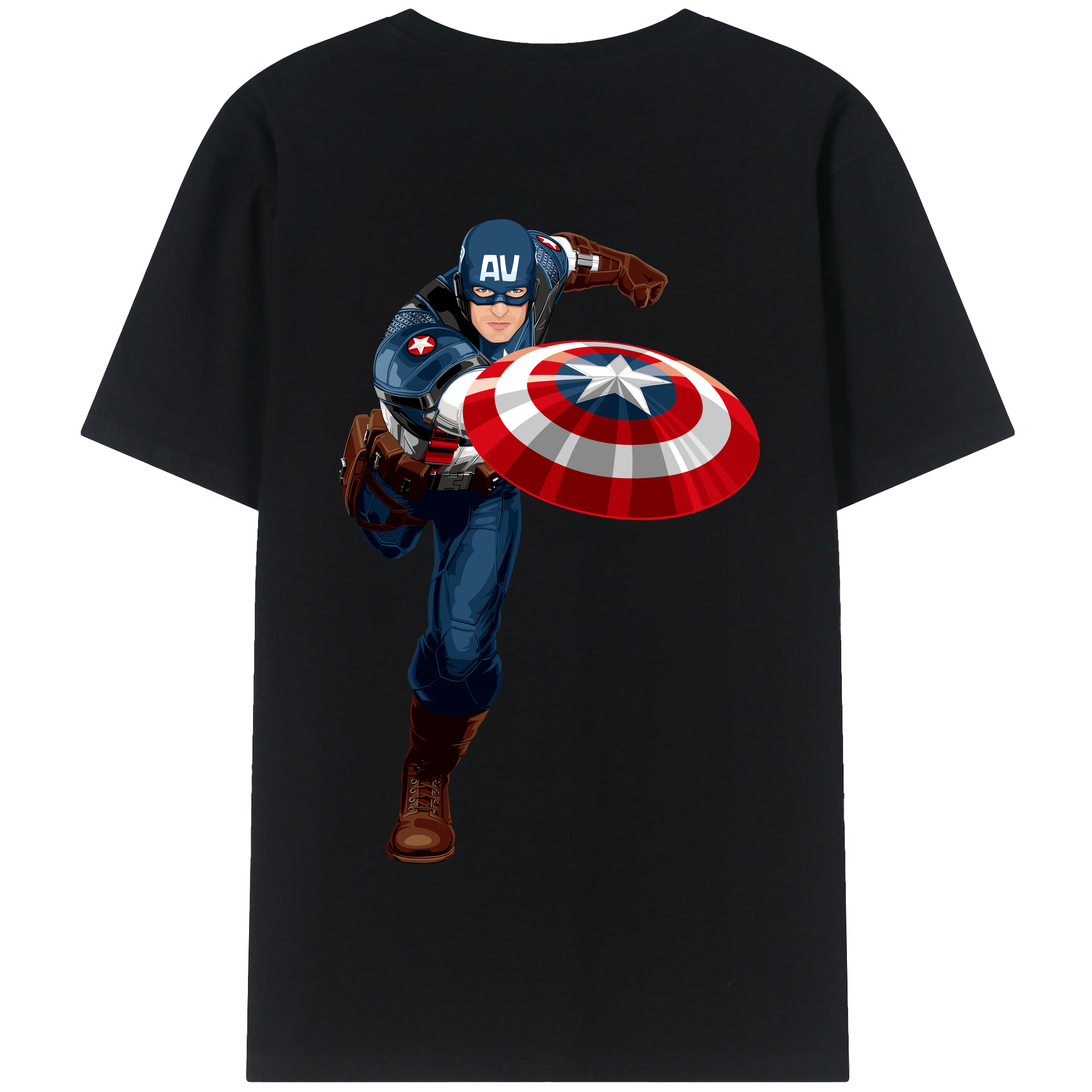 （画像用） アベンジャーズ The Avengers 綿100％半袖Tシャツ（背面プリント）