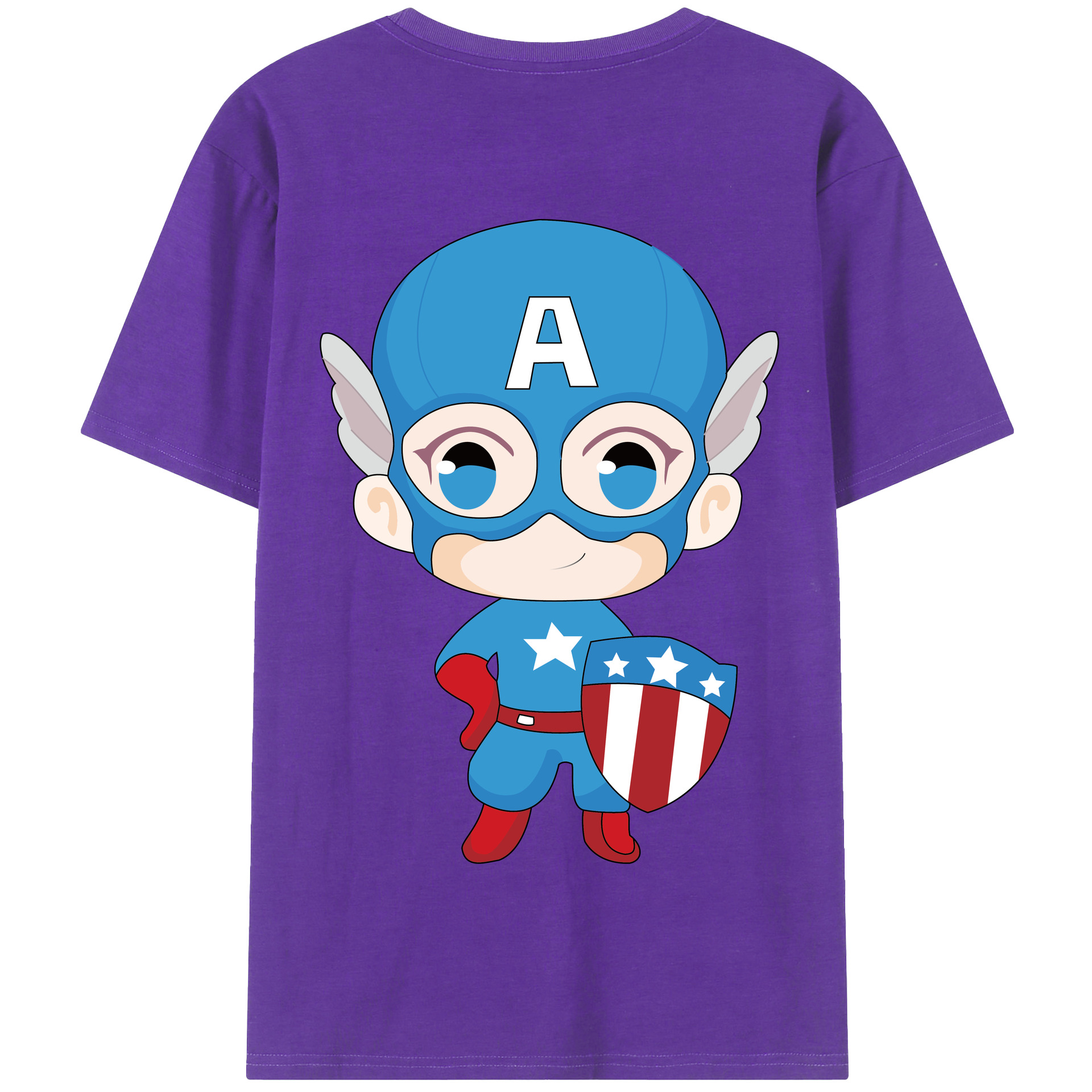 （画像用） アベンジャーズ The Avengers 綿100％半袖Tシャツ（背面プリント）