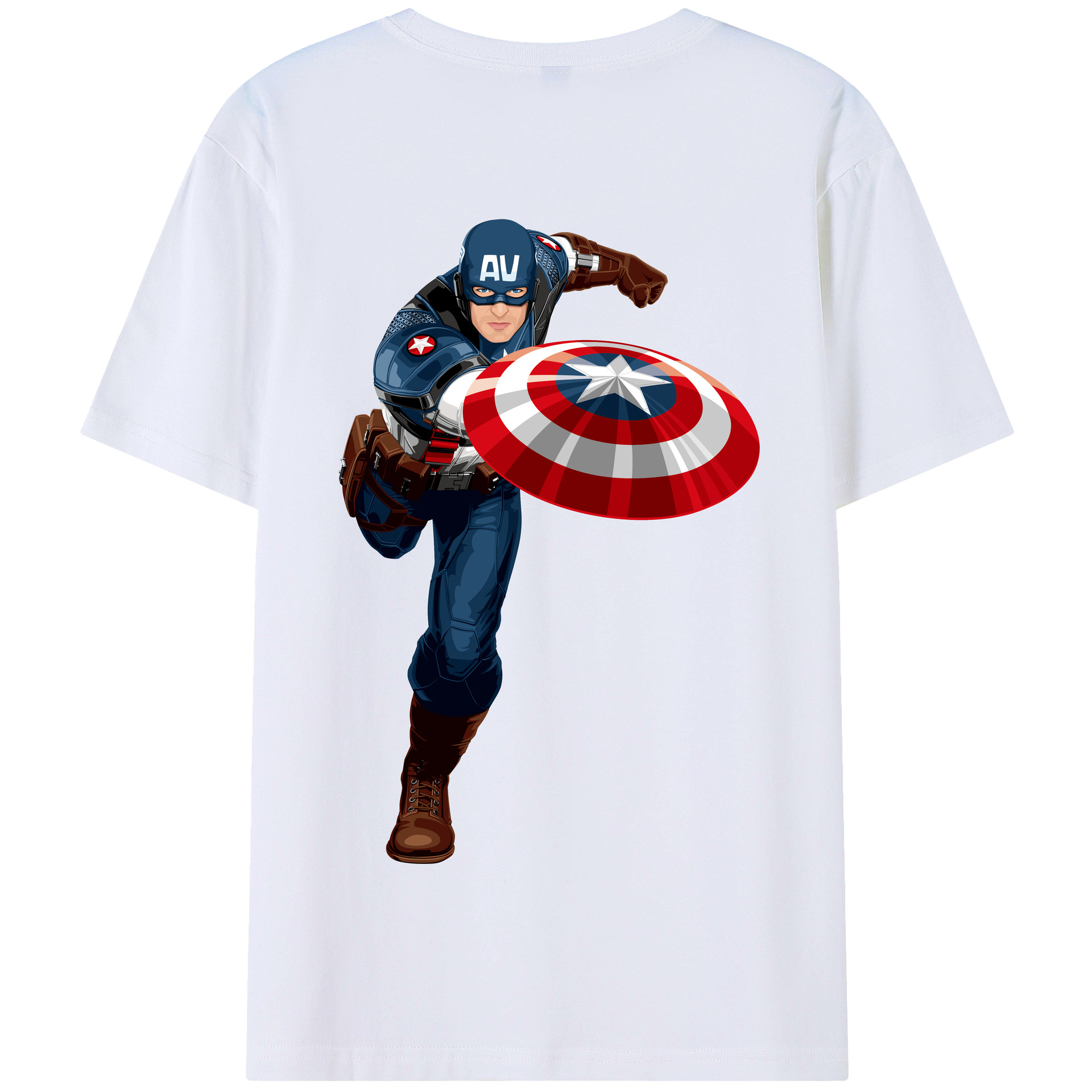 （画像用） アベンジャーズ The Avengers 綿100％半袖Tシャツ（背面プリント）